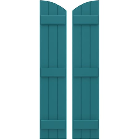 Ekena Millwork Americraft 3-Board (3 Batten) Wood Joined Board-n-Batten Shutters w/Ellipt Top, ARW401BE311X53ANH, PR ARW401BE311X53ANH